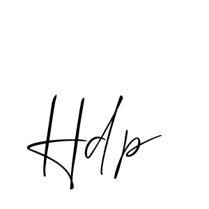 Also You can easily find your signature by using the search form. We will create Hdp name handwritten signature images for you free of cost using Allison_Script sign style. Hdp signature style 2 images and pictures png