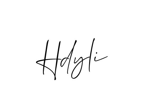 Similarly Allison_Script is the best handwritten signature design. Signature creator online .You can use it as an online autograph creator for name Hdyli. Hdyli signature style 2 images and pictures png