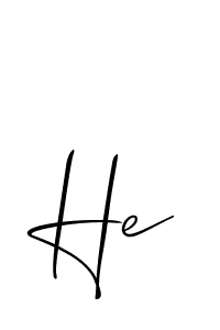 The best way (Allison_Script) to make a short signature is to pick only two or three words in your name. The name He include a total of six letters. For converting this name. He signature style 2 images and pictures png