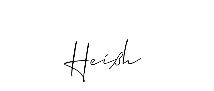The best way (Allison_Script) to make a short signature is to pick only two or three words in your name. The name Heíßh include a total of six letters. For converting this name. Heíßh signature style 2 images and pictures png