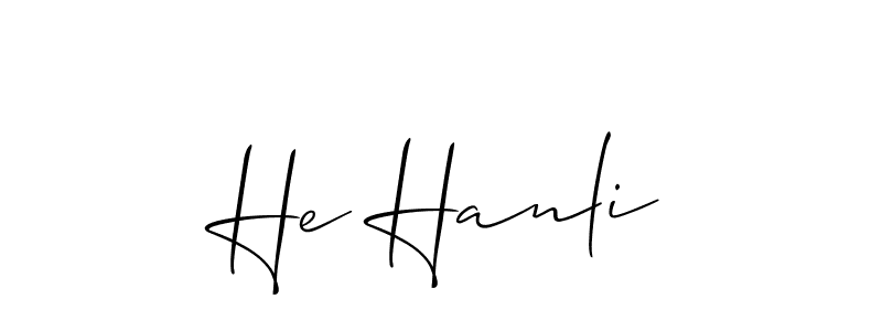 Similarly Allison_Script is the best handwritten signature design. Signature creator online .You can use it as an online autograph creator for name He Hanli. He Hanli signature style 2 images and pictures png