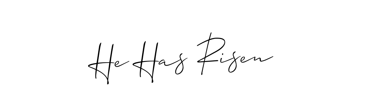 This is the best signature style for the He Has Risen name. Also you like these signature font (Allison_Script). Mix name signature. He Has Risen signature style 2 images and pictures png