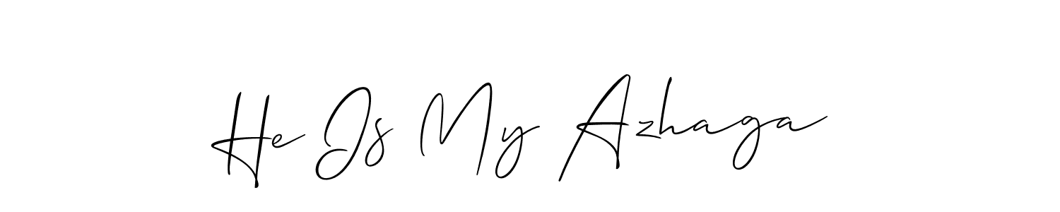 You should practise on your own different ways (Allison_Script) to write your name (He Is My Azhaga) in signature. don't let someone else do it for you. He Is My Azhaga signature style 2 images and pictures png