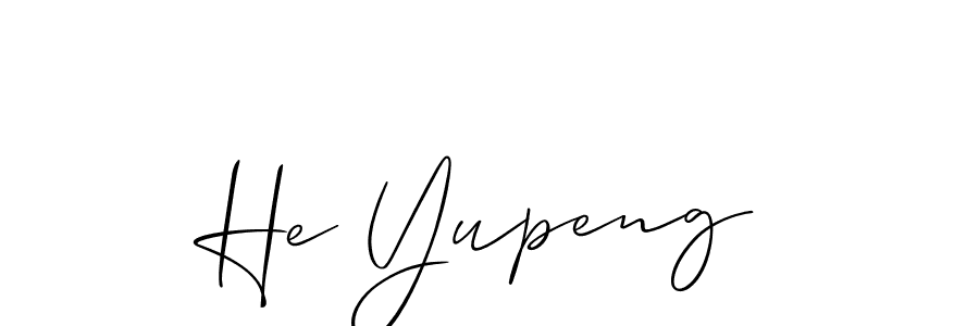 Create a beautiful signature design for name He Yupeng. With this signature (Allison_Script) fonts, you can make a handwritten signature for free. He Yupeng signature style 2 images and pictures png