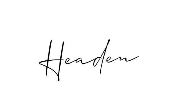 How to make Headen signature? Allison_Script is a professional autograph style. Create handwritten signature for Headen name. Headen signature style 2 images and pictures png