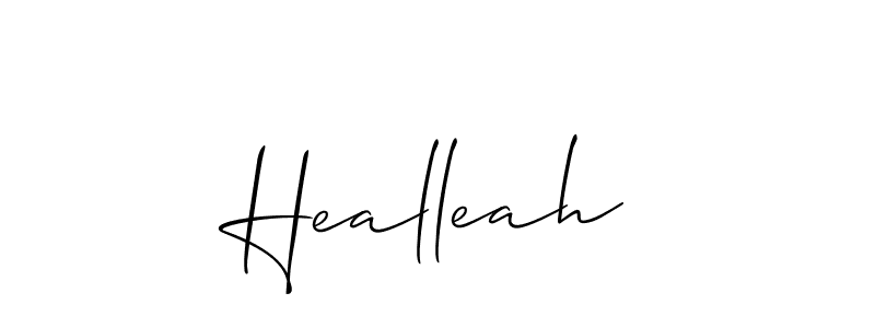 Create a beautiful signature design for name Healleah. With this signature (Allison_Script) fonts, you can make a handwritten signature for free. Healleah signature style 2 images and pictures png