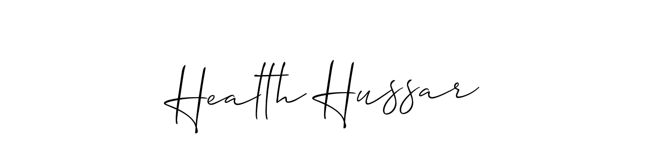 It looks lik you need a new signature style for name Health Hussar. Design unique handwritten (Allison_Script) signature with our free signature maker in just a few clicks. Health Hussar signature style 2 images and pictures png