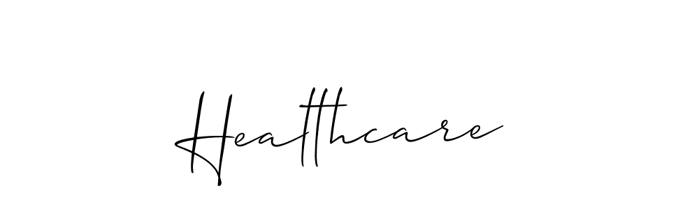Make a beautiful signature design for name Healthcare. With this signature (Allison_Script) style, you can create a handwritten signature for free. Healthcare signature style 2 images and pictures png