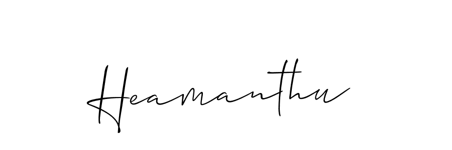 How to make Heamanthu name signature. Use Allison_Script style for creating short signs online. This is the latest handwritten sign. Heamanthu signature style 2 images and pictures png