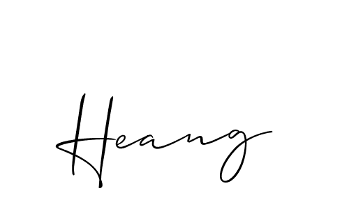 You should practise on your own different ways (Allison_Script) to write your name (Heang) in signature. don't let someone else do it for you. Heang signature style 2 images and pictures png