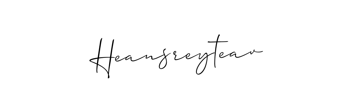 Also You can easily find your signature by using the search form. We will create Heansreyteav name handwritten signature images for you free of cost using Allison_Script sign style. Heansreyteav signature style 2 images and pictures png