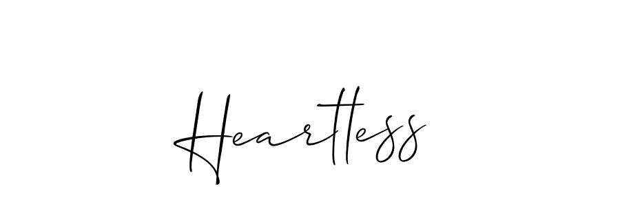Make a beautiful signature design for name Heartless. With this signature (Allison_Script) style, you can create a handwritten signature for free. Heartless signature style 2 images and pictures png