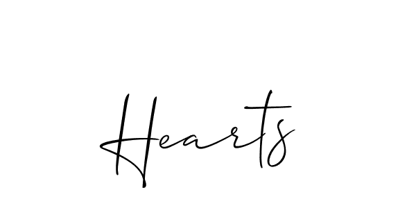Also we have Hearts name is the best signature style. Create professional handwritten signature collection using Allison_Script autograph style. Hearts signature style 2 images and pictures png