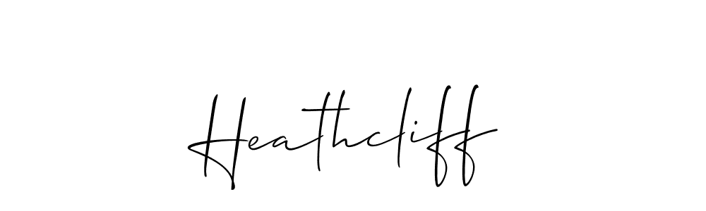 Create a beautiful signature design for name Heathcliff. With this signature (Allison_Script) fonts, you can make a handwritten signature for free. Heathcliff signature style 2 images and pictures png