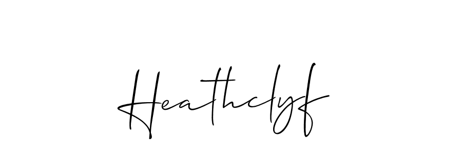 Make a beautiful signature design for name Heathclyf. With this signature (Allison_Script) style, you can create a handwritten signature for free. Heathclyf signature style 2 images and pictures png