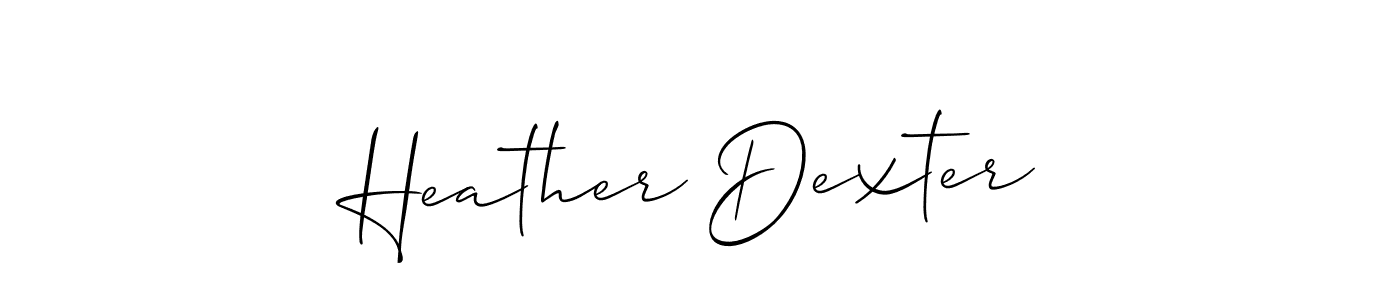 You should practise on your own different ways (Allison_Script) to write your name (Heather Dexter) in signature. don't let someone else do it for you. Heather Dexter signature style 2 images and pictures png