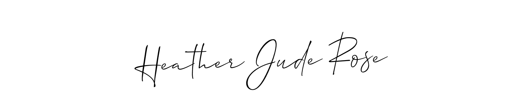 Also You can easily find your signature by using the search form. We will create Heather Jude Rose name handwritten signature images for you free of cost using Allison_Script sign style. Heather Jude Rose signature style 2 images and pictures png