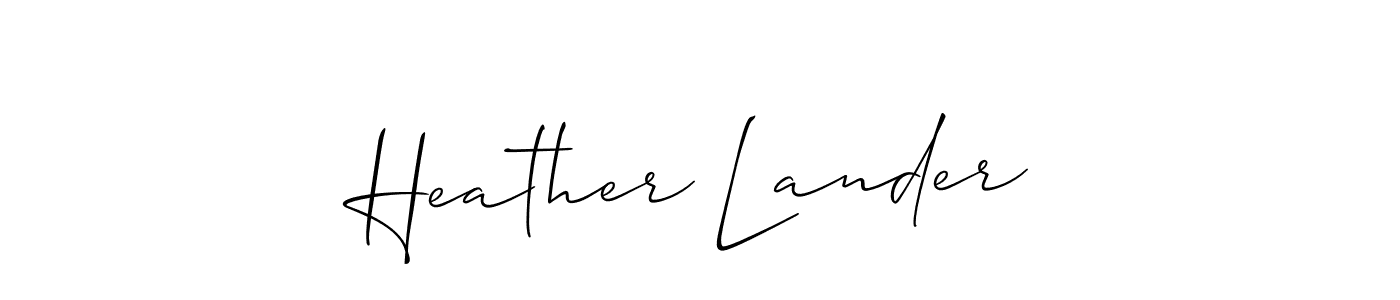 Similarly Allison_Script is the best handwritten signature design. Signature creator online .You can use it as an online autograph creator for name Heather Lander. Heather Lander signature style 2 images and pictures png