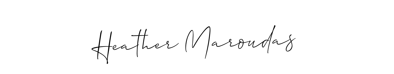 How to make Heather Maroudas name signature. Use Allison_Script style for creating short signs online. This is the latest handwritten sign. Heather Maroudas signature style 2 images and pictures png