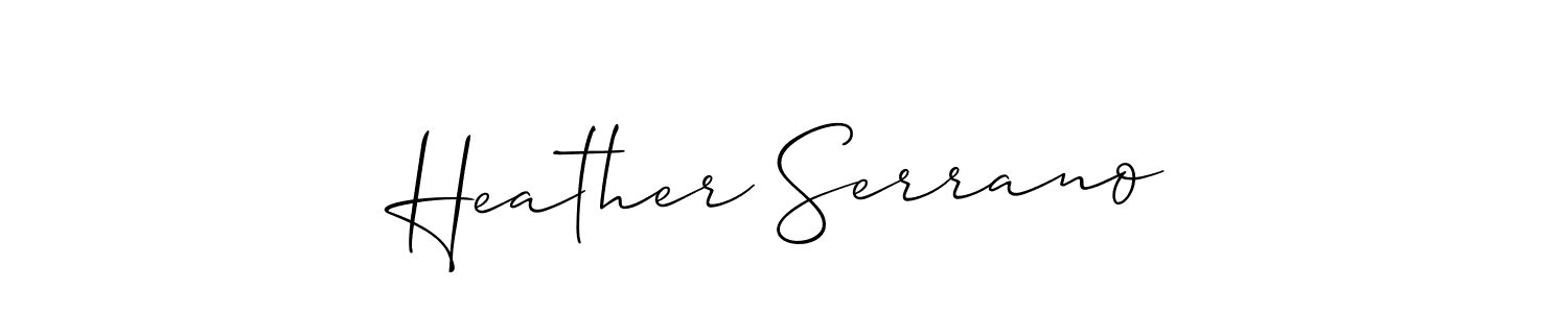 How to make Heather Serrano signature? Allison_Script is a professional autograph style. Create handwritten signature for Heather Serrano name. Heather Serrano signature style 2 images and pictures png