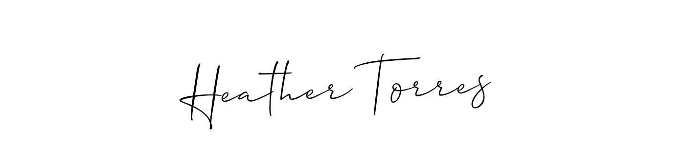 Design your own signature with our free online signature maker. With this signature software, you can create a handwritten (Allison_Script) signature for name Heather Torres. Heather Torres signature style 2 images and pictures png