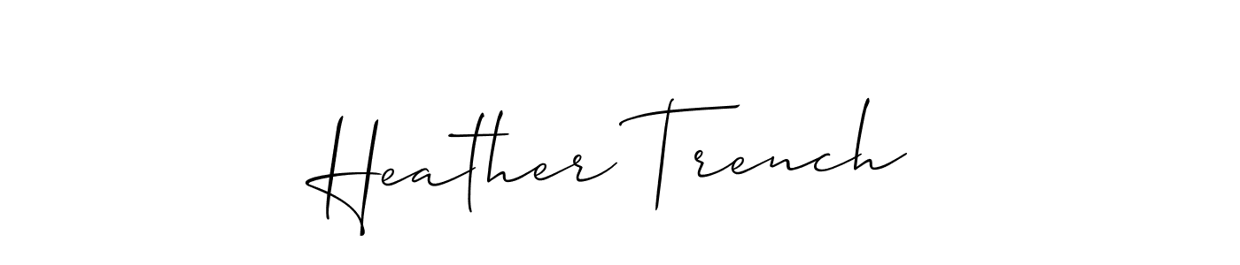It looks lik you need a new signature style for name Heather Trench. Design unique handwritten (Allison_Script) signature with our free signature maker in just a few clicks. Heather Trench signature style 2 images and pictures png