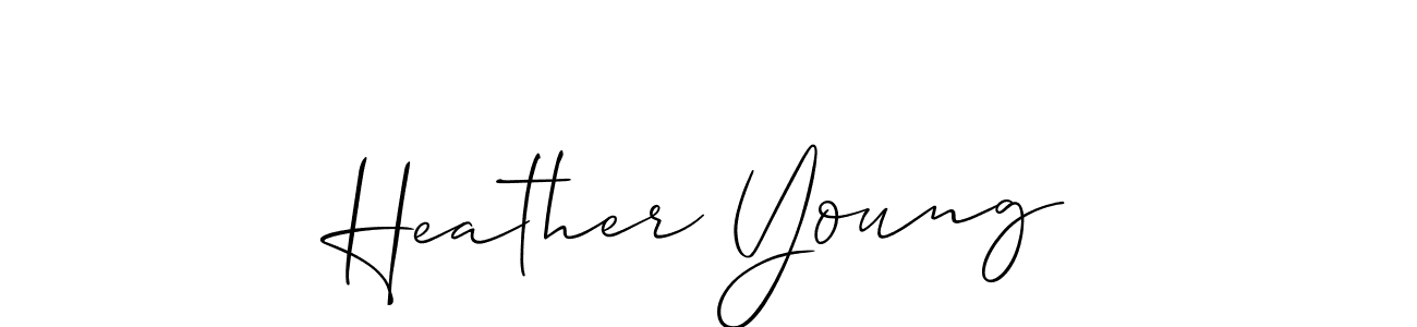 You should practise on your own different ways (Allison_Script) to write your name (Heather Young) in signature. don't let someone else do it for you. Heather Young signature style 2 images and pictures png