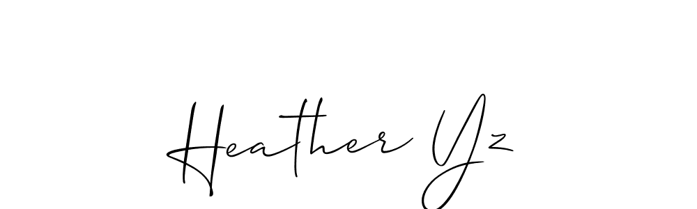 You should practise on your own different ways (Allison_Script) to write your name (Heather Yz) in signature. don't let someone else do it for you. Heather Yz signature style 2 images and pictures png