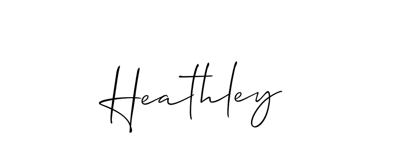 How to make Heathley name signature. Use Allison_Script style for creating short signs online. This is the latest handwritten sign. Heathley signature style 2 images and pictures png