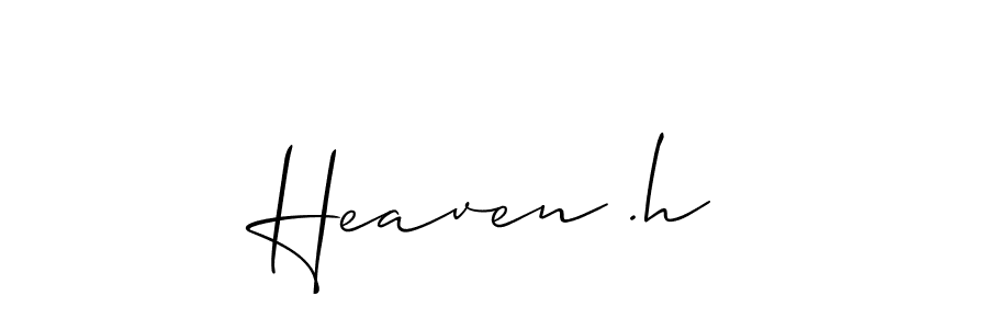 Make a beautiful signature design for name Heaven .h. With this signature (Allison_Script) style, you can create a handwritten signature for free. Heaven .h signature style 2 images and pictures png