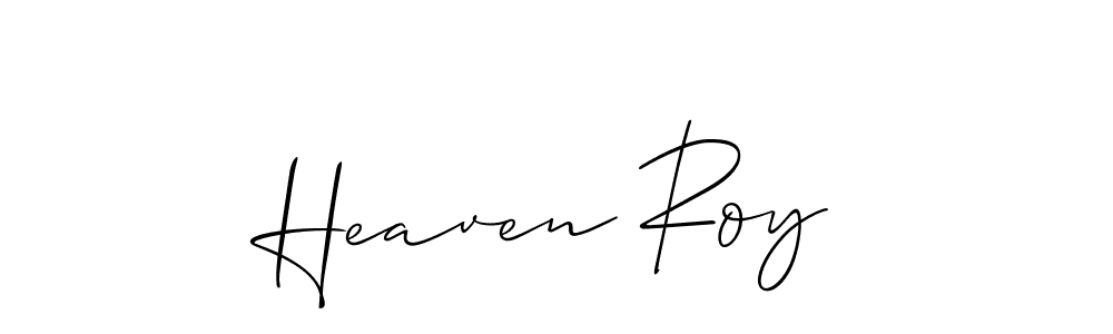 It looks lik you need a new signature style for name Heaven Roy. Design unique handwritten (Allison_Script) signature with our free signature maker in just a few clicks. Heaven Roy signature style 2 images and pictures png