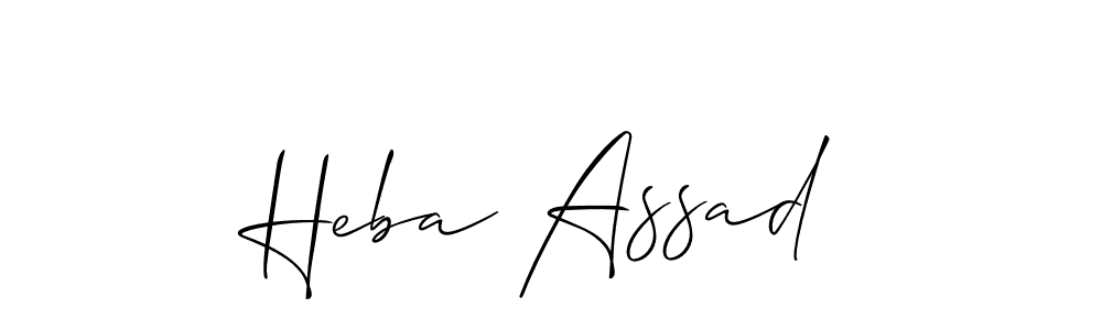 Make a beautiful signature design for name Heba Assad. With this signature (Allison_Script) style, you can create a handwritten signature for free. Heba Assad signature style 2 images and pictures png