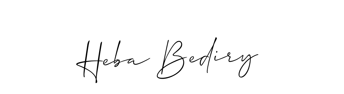 Design your own signature with our free online signature maker. With this signature software, you can create a handwritten (Allison_Script) signature for name Heba Bediry. Heba Bediry signature style 2 images and pictures png