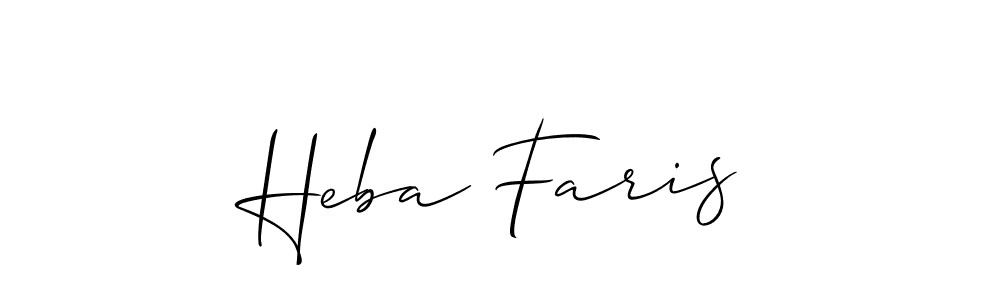 Design your own signature with our free online signature maker. With this signature software, you can create a handwritten (Allison_Script) signature for name Heba Faris. Heba Faris signature style 2 images and pictures png