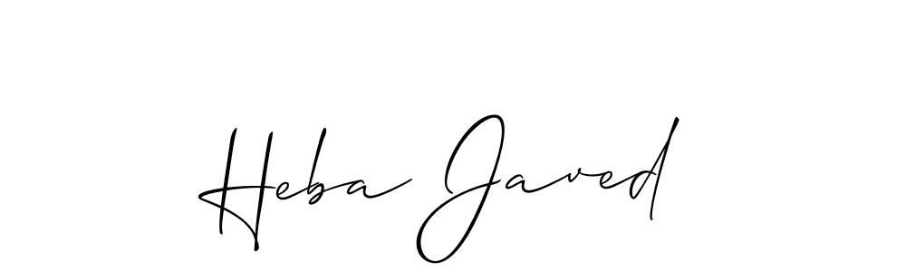 Make a short Heba Javed signature style. Manage your documents anywhere anytime using Allison_Script. Create and add eSignatures, submit forms, share and send files easily. Heba Javed signature style 2 images and pictures png