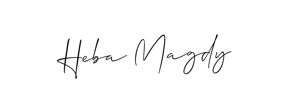 You should practise on your own different ways (Allison_Script) to write your name (Heba Magdy) in signature. don't let someone else do it for you. Heba Magdy signature style 2 images and pictures png