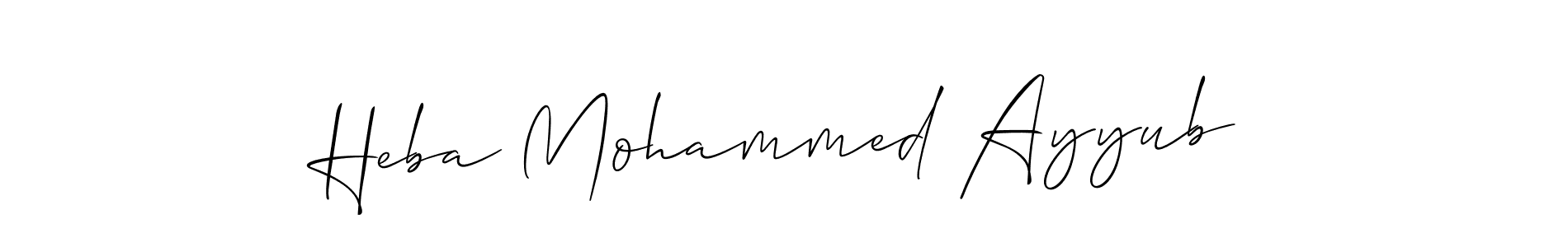 You should practise on your own different ways (Allison_Script) to write your name (Heba Mohammed Ayyub) in signature. don't let someone else do it for you. Heba Mohammed Ayyub signature style 2 images and pictures png