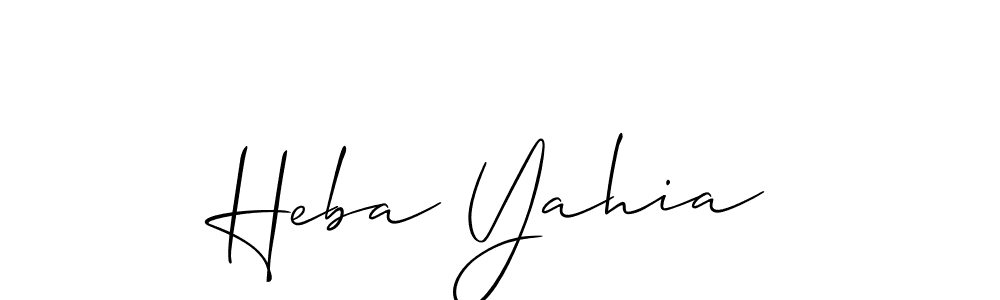 Also You can easily find your signature by using the search form. We will create Heba Yahia name handwritten signature images for you free of cost using Allison_Script sign style. Heba Yahia signature style 2 images and pictures png