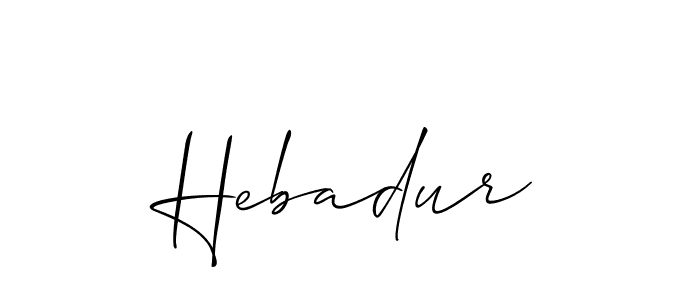 How to Draw Hebadur signature style? Allison_Script is a latest design signature styles for name Hebadur. Hebadur signature style 2 images and pictures png