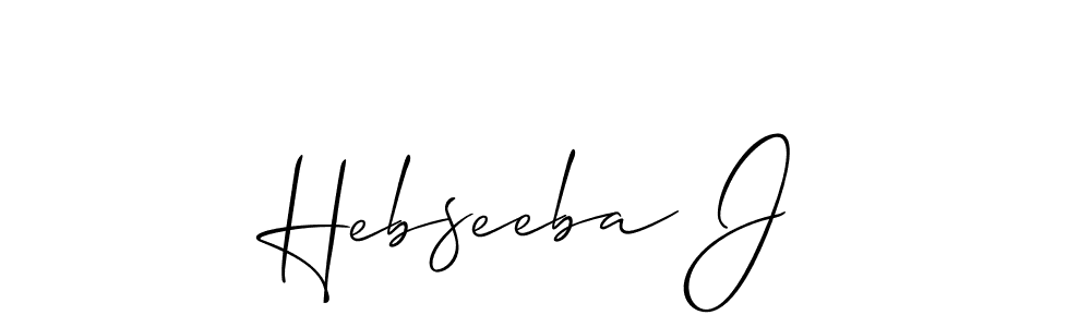 Also we have Hebseeba J name is the best signature style. Create professional handwritten signature collection using Allison_Script autograph style. Hebseeba J signature style 2 images and pictures png