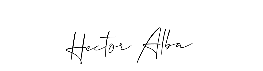 How to make Hector Alba name signature. Use Allison_Script style for creating short signs online. This is the latest handwritten sign. Hector Alba signature style 2 images and pictures png