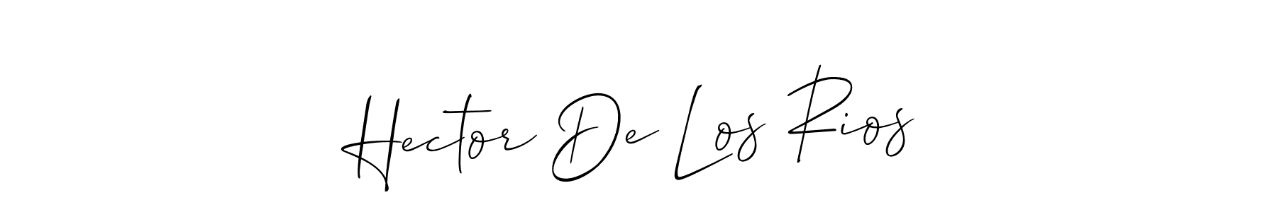 Also You can easily find your signature by using the search form. We will create Hector De Los Rios name handwritten signature images for you free of cost using Allison_Script sign style. Hector De Los Rios signature style 2 images and pictures png