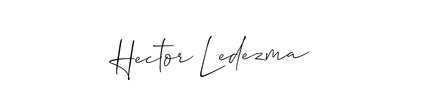 Use a signature maker to create a handwritten signature online. With this signature software, you can design (Allison_Script) your own signature for name Hector Ledezma. Hector Ledezma signature style 2 images and pictures png