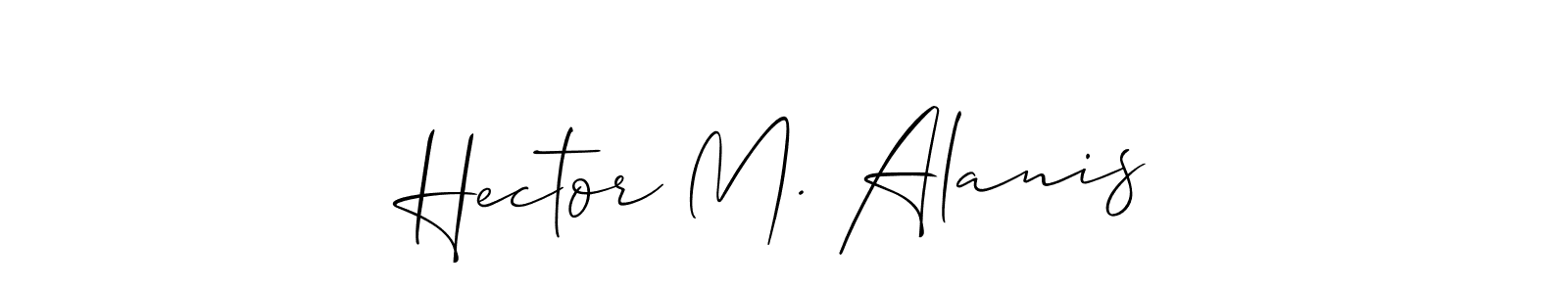 Allison_Script is a professional signature style that is perfect for those who want to add a touch of class to their signature. It is also a great choice for those who want to make their signature more unique. Get Hector M. Alanis name to fancy signature for free. Hector M. Alanis signature style 2 images and pictures png