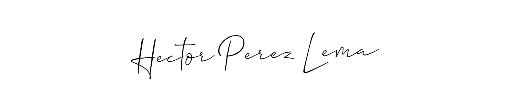 Create a beautiful signature design for name Hector Perez Lema. With this signature (Allison_Script) fonts, you can make a handwritten signature for free. Hector Perez Lema signature style 2 images and pictures png