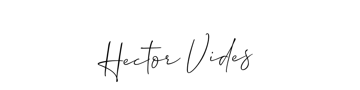 if you are searching for the best signature style for your name Hector Vides. so please give up your signature search. here we have designed multiple signature styles  using Allison_Script. Hector Vides signature style 2 images and pictures png