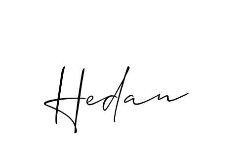 Use a signature maker to create a handwritten signature online. With this signature software, you can design (Allison_Script) your own signature for name Hedan. Hedan signature style 2 images and pictures png