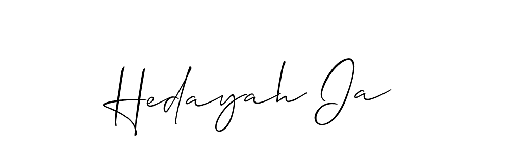 How to make Hedayah Ia name signature. Use Allison_Script style for creating short signs online. This is the latest handwritten sign. Hedayah Ia signature style 2 images and pictures png