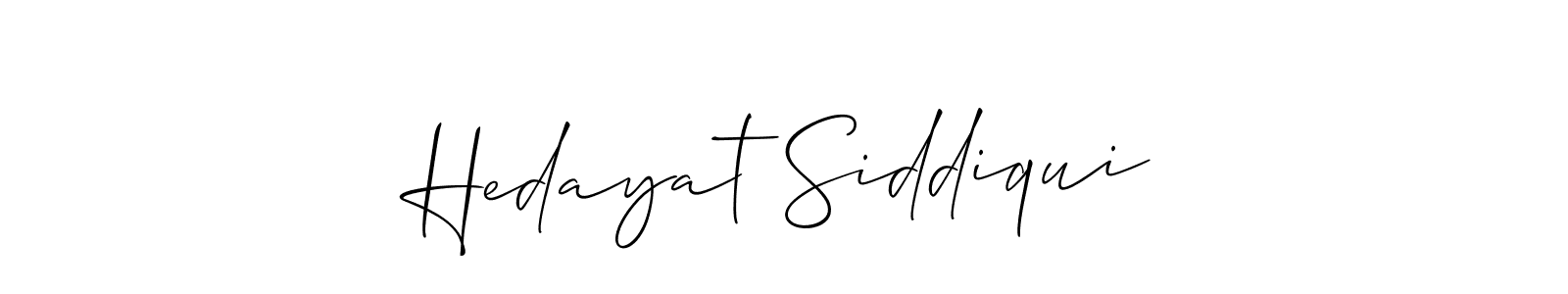 How to make Hedayat Siddiqui name signature. Use Allison_Script style for creating short signs online. This is the latest handwritten sign. Hedayat Siddiqui signature style 2 images and pictures png