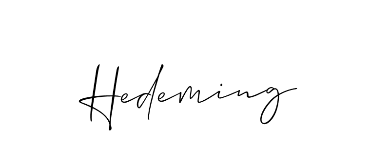 Once you've used our free online signature maker to create your best signature Allison_Script style, it's time to enjoy all of the benefits that Hedeming name signing documents. Hedeming signature style 2 images and pictures png